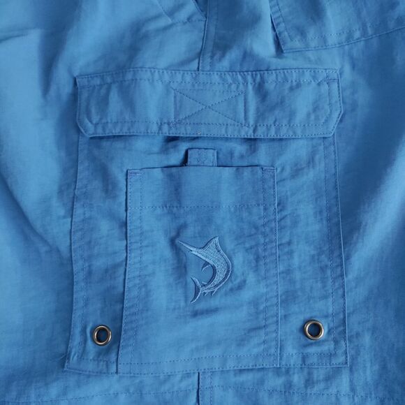 Reel Legends Performance Outfitters Cargo Shorts UPF 50 Money Blue Small - New - Picture 5 of 13